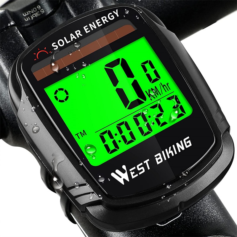 Jual PREORDER WEST BIKING Solar Energy Bike Computer Wireless Stopwatch