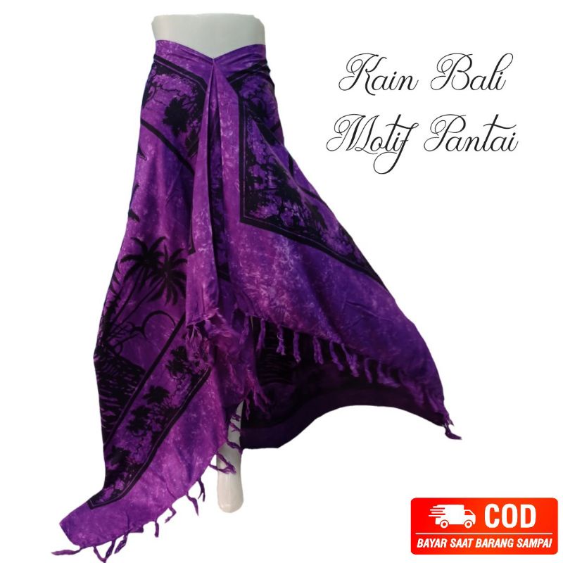 Jual Kain Bali Pantai - Kain Bali Motif Pantai Rumbai Standar- Sarung ...