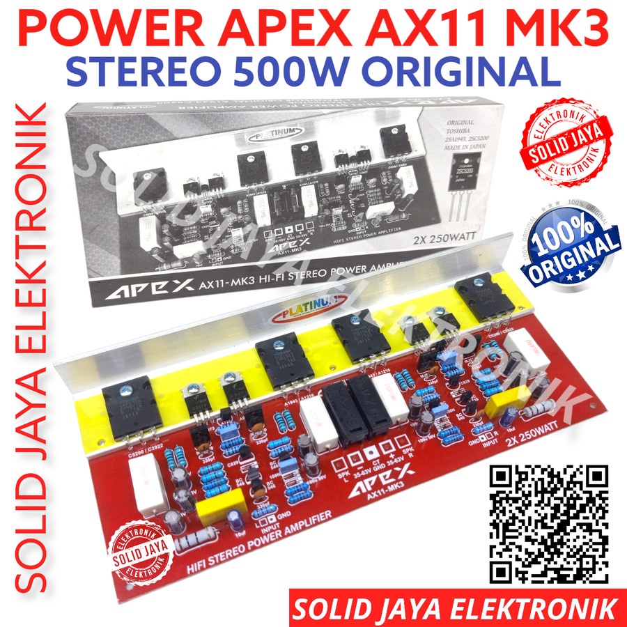 Jual KIT POWER STEREO APEX AX11 MK3 500W MK3 KIT HI FI STEREO POWER