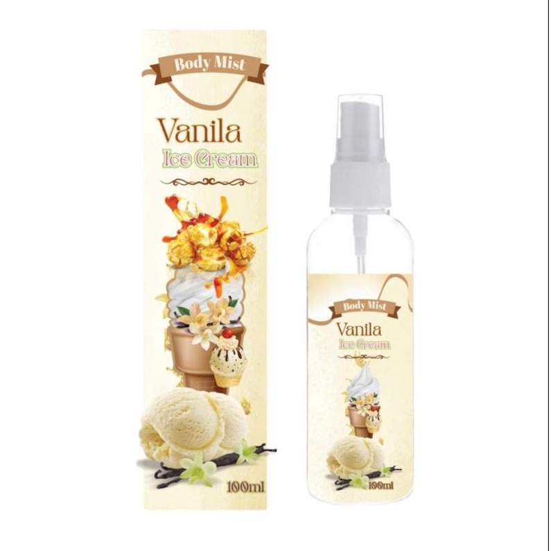 Jual EB - Parfum Body Mist Vanilla Ice Cream 100ml Best Seller / Body ...