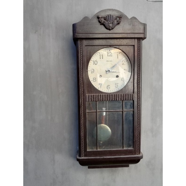 Jual Jam dinding antik Jam jadul Jam kuno Jam lawas Jam Seiko lobang 2