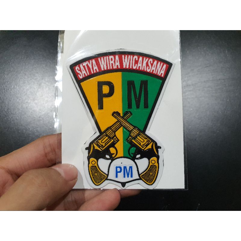 Jual Stiker Embos Polisi Militer Pistol 1 Pcs Stiker Kaca Pm