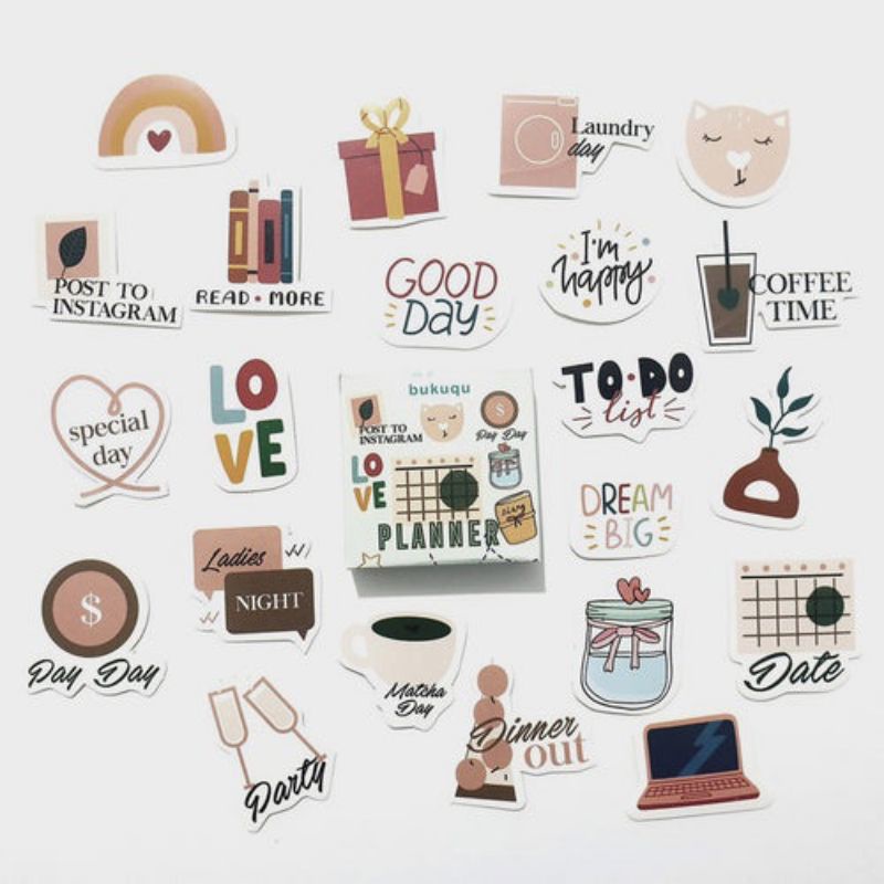 Jual Stiker Aesthetic Isi 40-50 Journal Scrapbook Sticker Pack Stiker ...