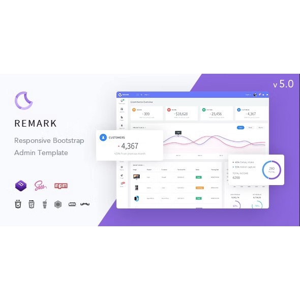 Jual Bootstrap 4 - Remark v5.1.10 | Premium Admin Dashboard HTML ...