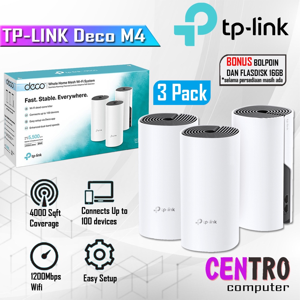 Jual TP-LINK Deco M4 AC1200 Whole Home Mesh Wi-Fi System ( 3-Pack ...