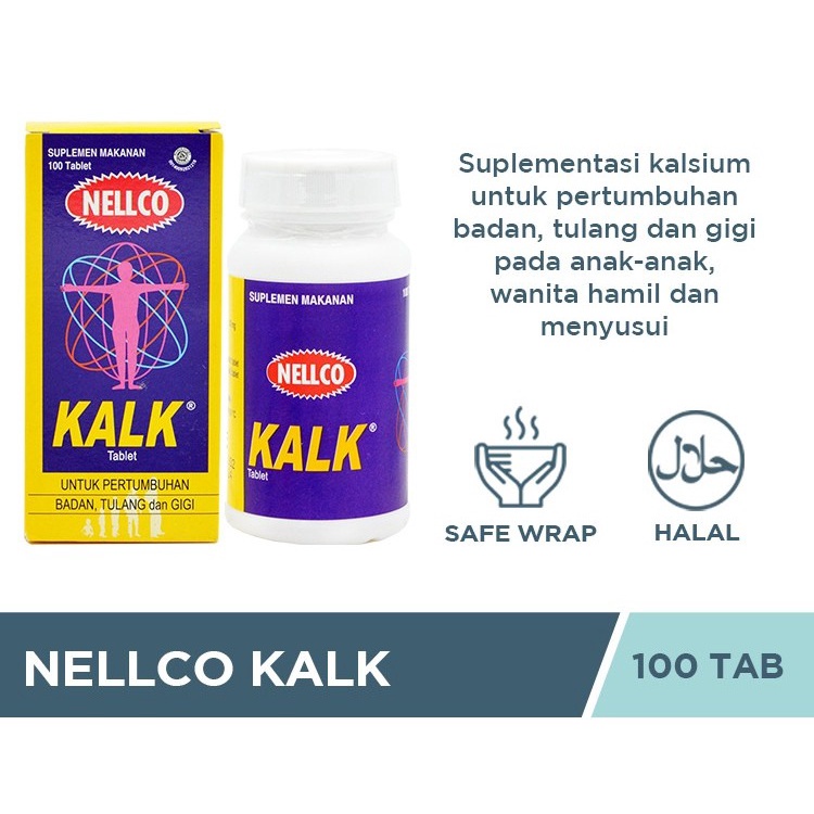 Jual KALK NELLCO 1 BOTOL ISI 100 TABLET - SUPLEMEN KESEHATAN UNTUK ...