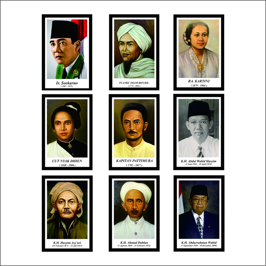 Jual PAHLAWAN PAJANGAN DINDING KANTOR RUMAH SEKOLAH | Shopee Indonesia