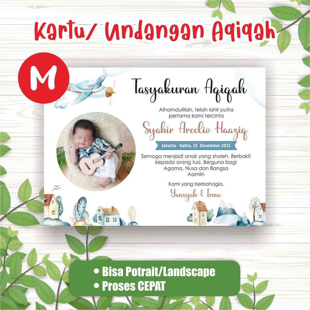 Jual Kartu Tasyakuran Aqiqah Kartu Aqiqoh Kartu Tasyakuran Aqiqoh Tebal