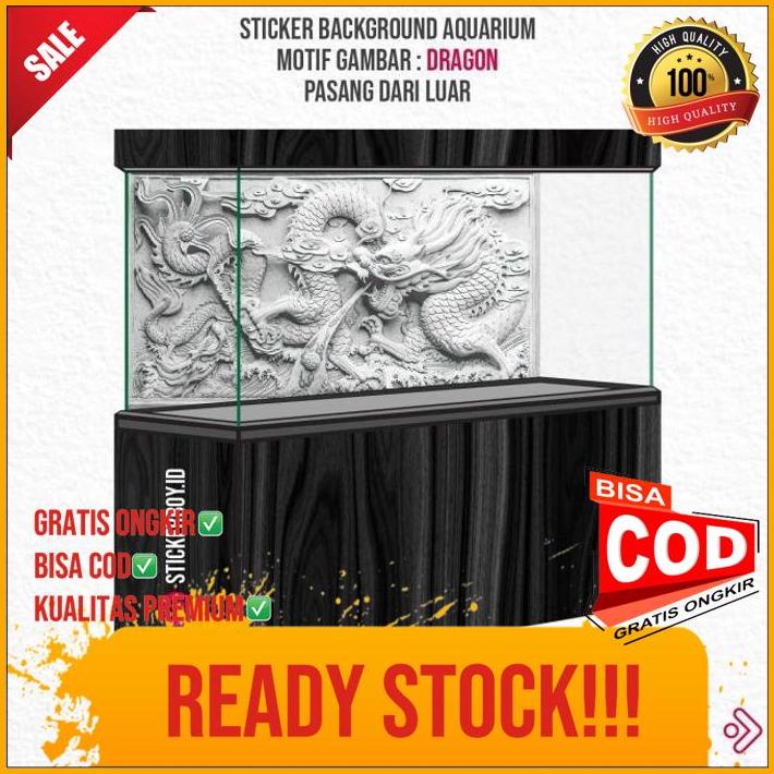 Jual Sticker Aquarium Background Aquarium Wallpaper Aquarium Naga 3D 2
