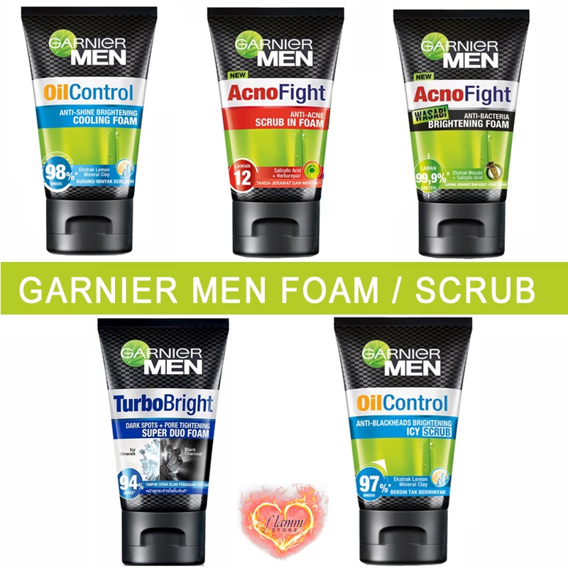 Jual GARNIER MEN ACNO FIGHT ANTIACNE SCRUB IN FOAM 100ml , Oil