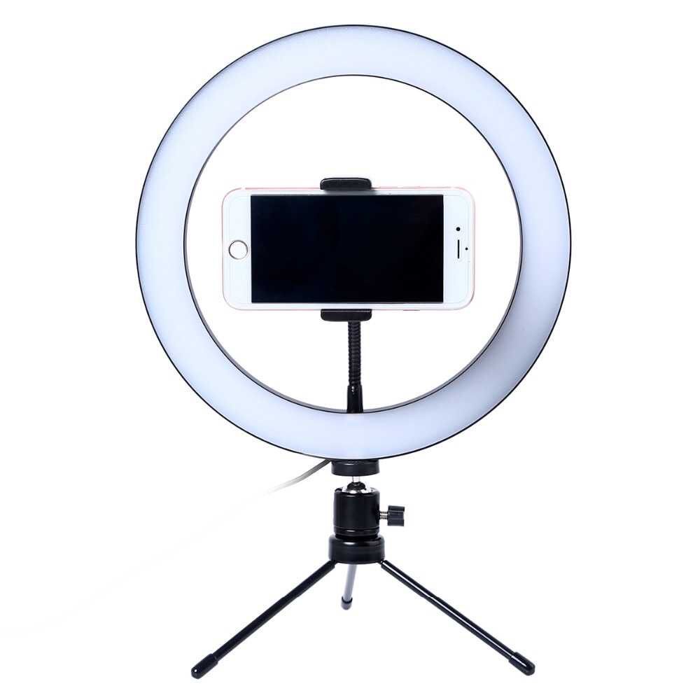 Halo Ring Light LED Lampu Holo Ring Light Led 120 LED 10 Inch Stand  Holder+Mini Tripod RL