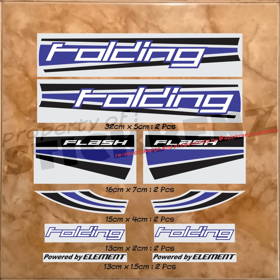 Jual Cutting Sticker Stiker Frame Sepeda Lipat Element Folding 01 ...