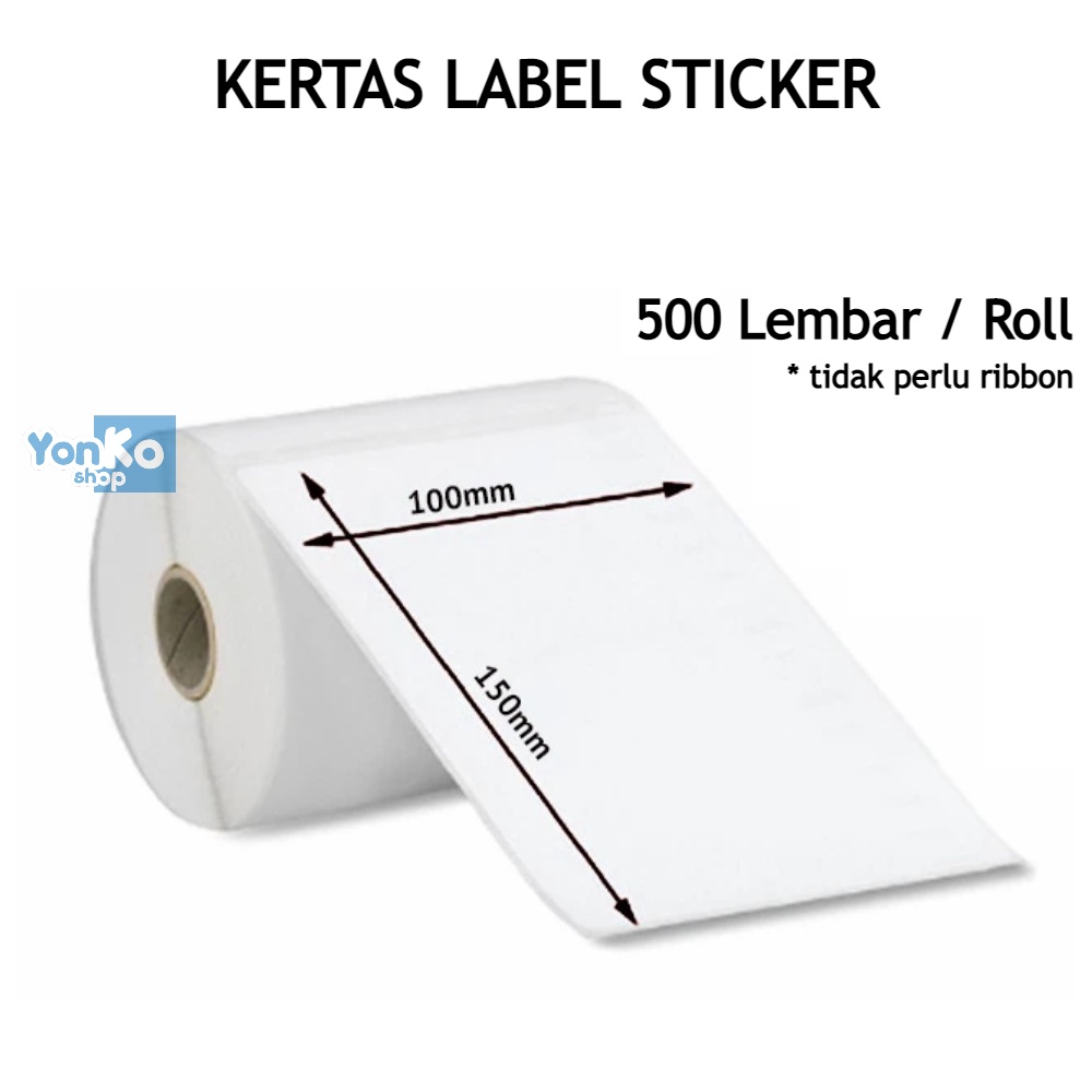 Jual Kertas Sticker Label Barcode 100 X 150 Mm 500 Lembar Thermal Paper