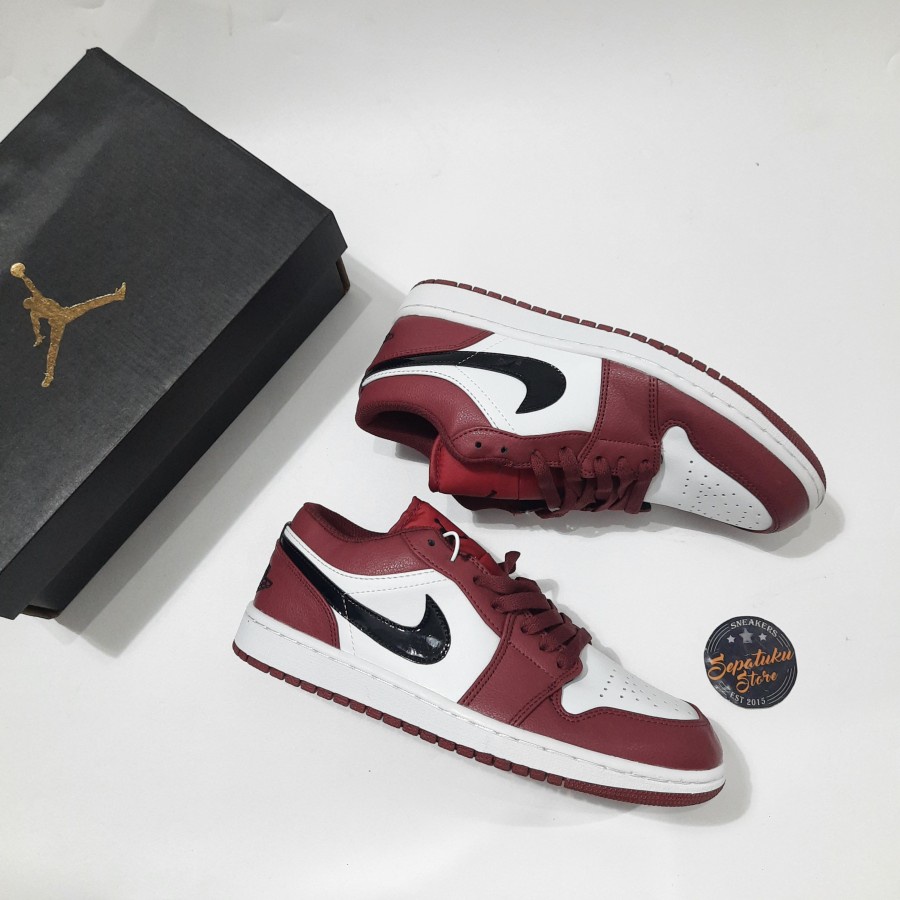 Jual Sepatu Nike Air Jordan 1 Low Noble Red White Premium Quality