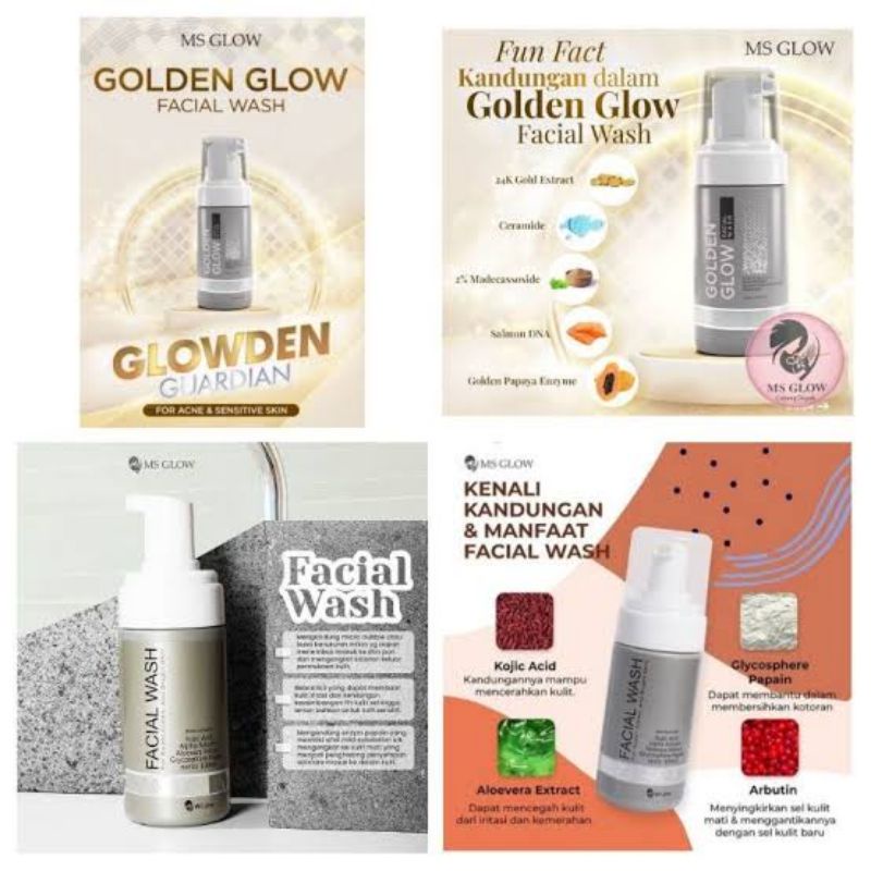 Jual FACIAL WASH MS GLOW / GOLDEN GLOW MS GLOW ORIGINAL BARCODE