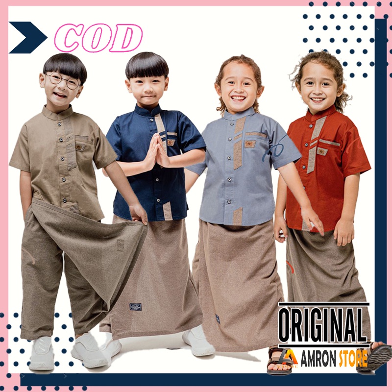 Jual Baju Muslim Setelan Koko Sarung Celana Anak Laki Laki Umur 1 2 3 4