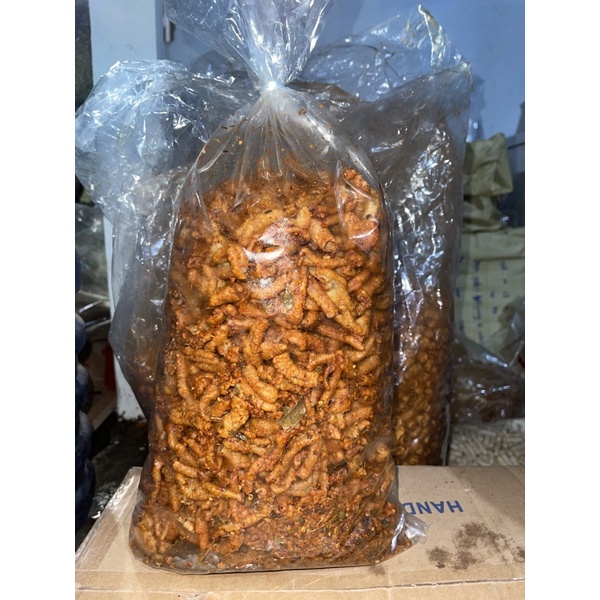 Jual 1kg Keripik Usus Ayam Pedas Daun Jeruk Crispy Renyah Shopee