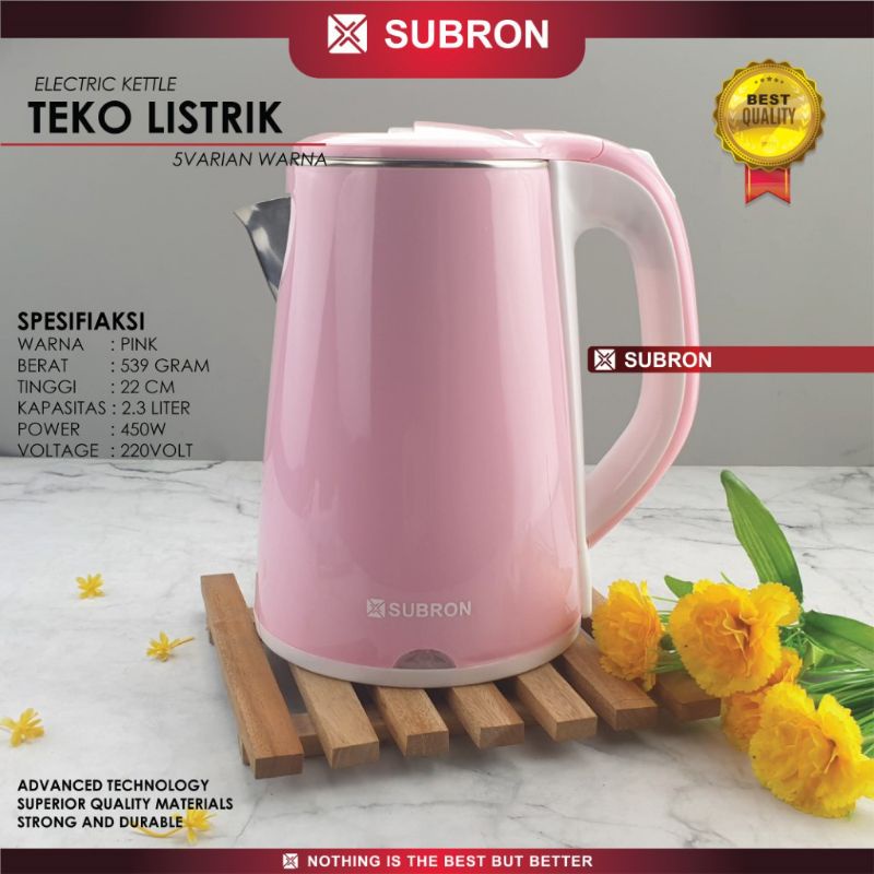 Jual SUBRON Teko Full Stainless steel 2.3L Teko Listrik Viral | Shopee ...
