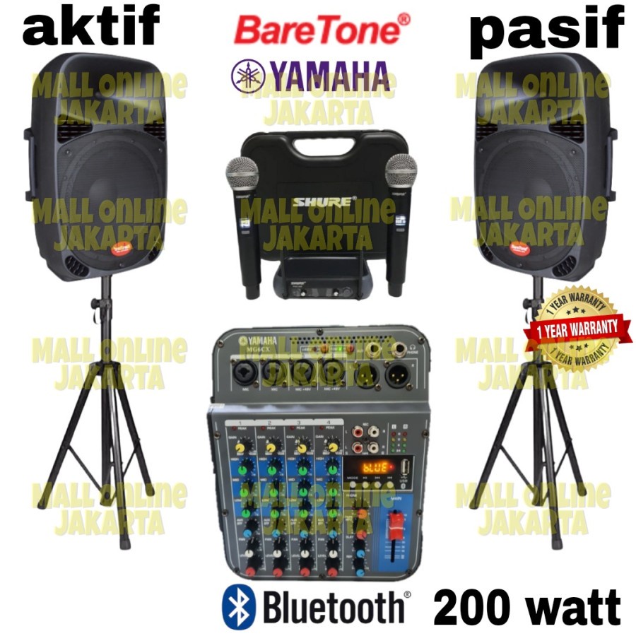 Jual Paket Speaker Aktif Pasif Baretone Inch Yamaha Channel Sound Ori Shopee Indonesia