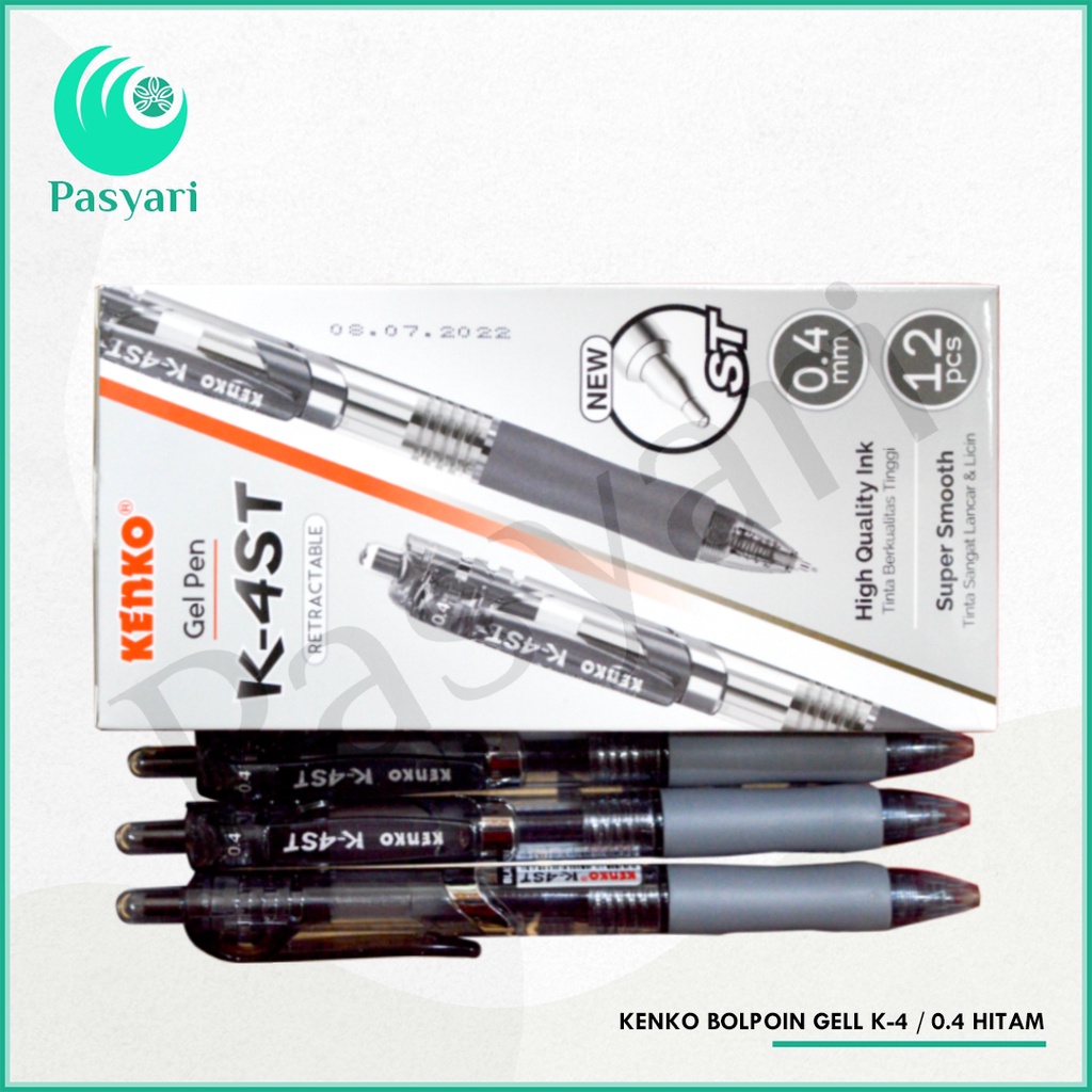 Jual Kenko Bolpoin Gell K-4 ST / 0.4 Hitam | Shopee Indonesia