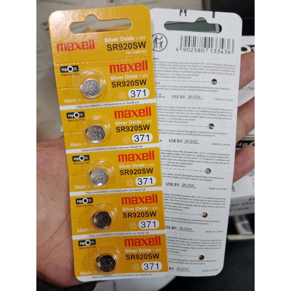 5 Pilas Sr920sw 371 Óxido De Plata 1.55v Maxell Reloj Alarma | Cuotas Sin Interés - Foto 5