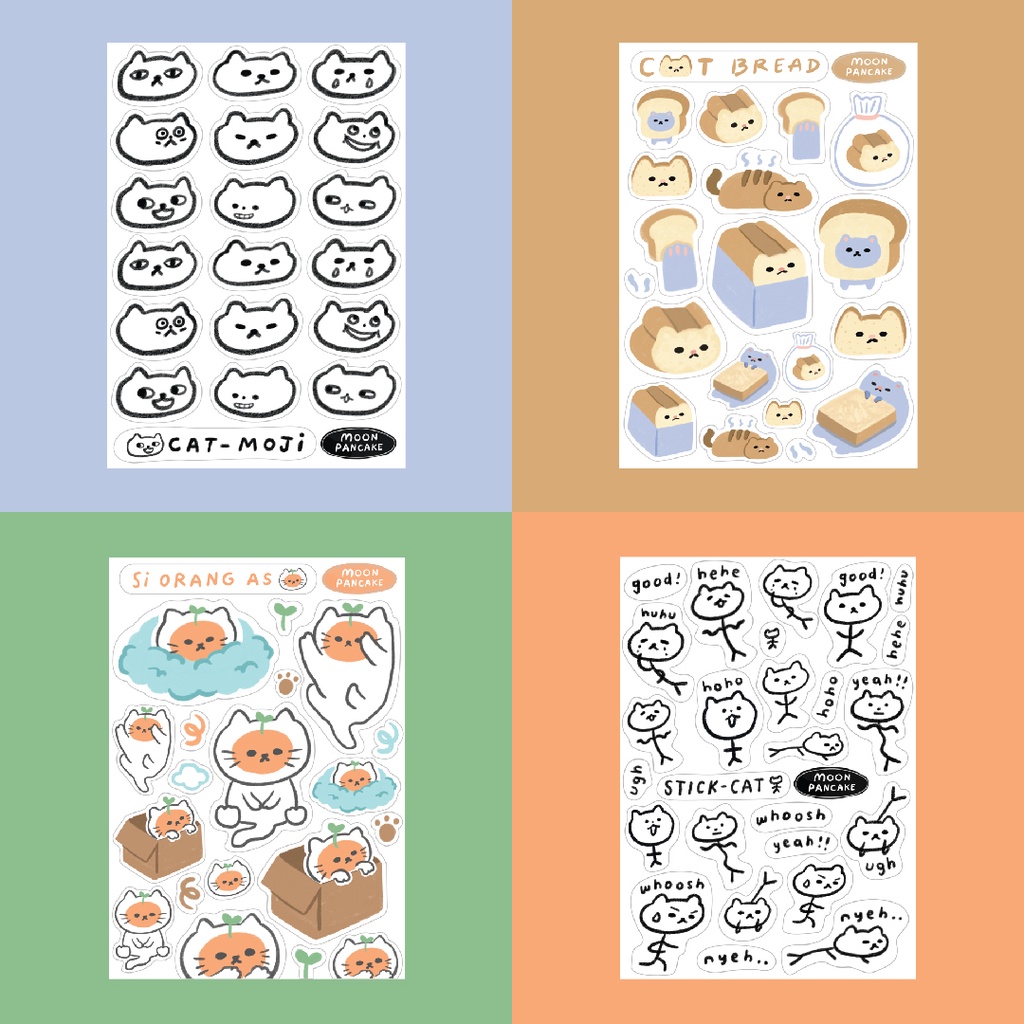 Jual Moon Pancake Bundle Mini Sticker Set - Cat Series | Shopee Indonesia