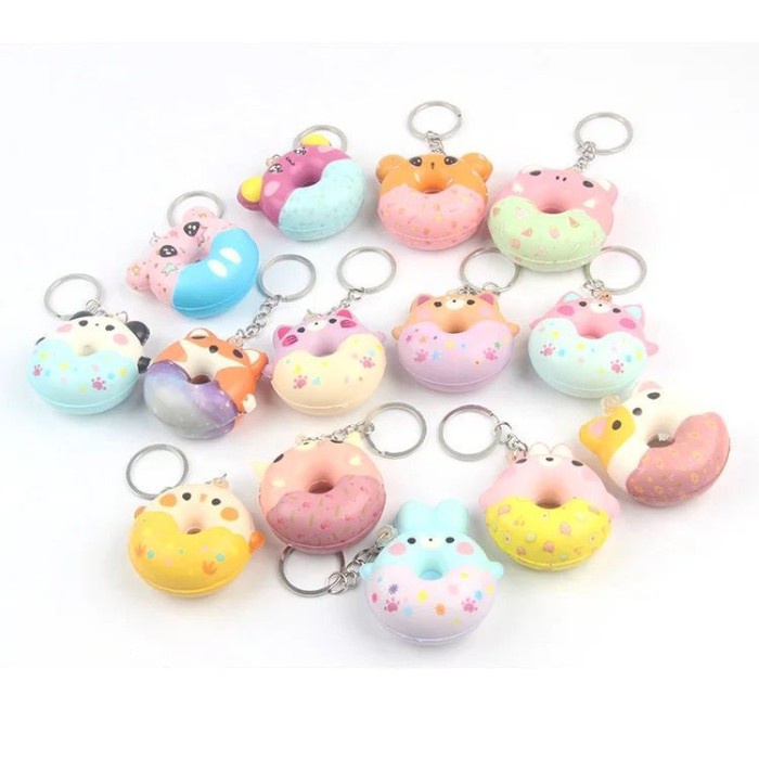 Donut on sale squishy keychain