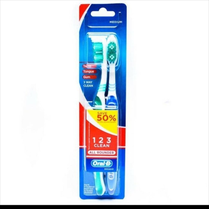 Jual ORAL B Sikat Gigi All Rounder 123 / Fresh Clean 3pcs - Medium ...