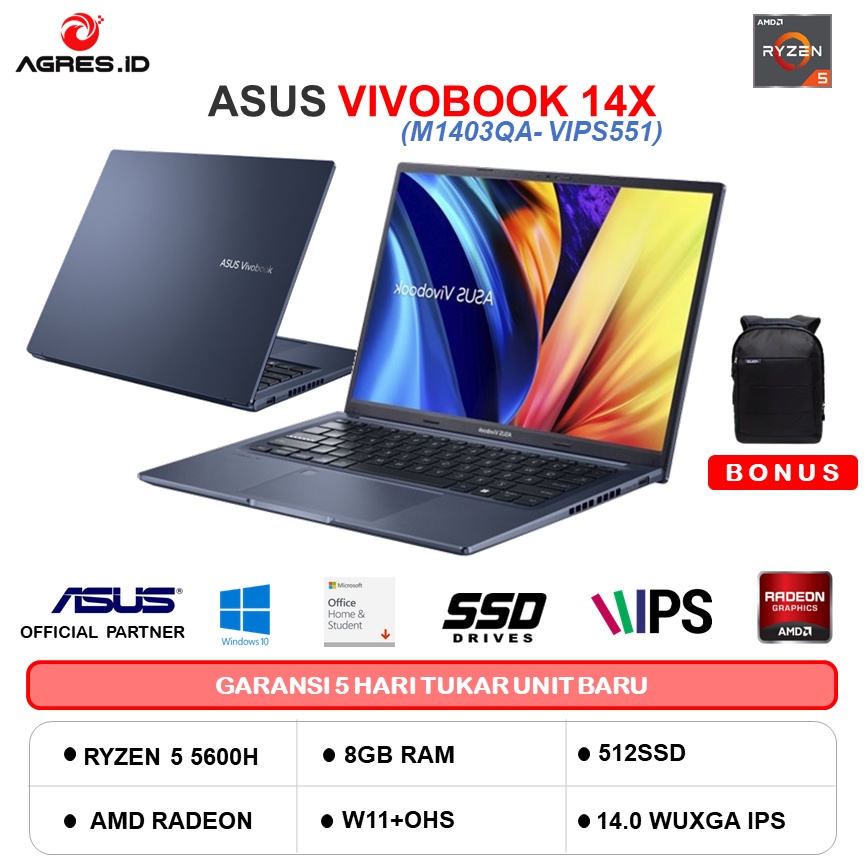 Jual Asus Vivobook X M Qa Vips Ryzen H Gb Ssd Vega