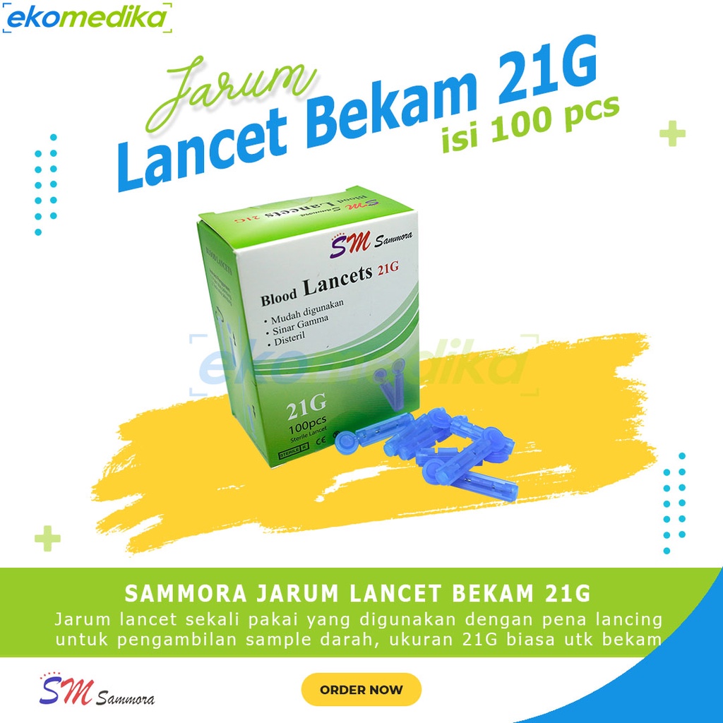 Jual Jarum Bekam Sammora Lancet 21G isi 100 - BLOOD LANCET SAMMORA 21G ...