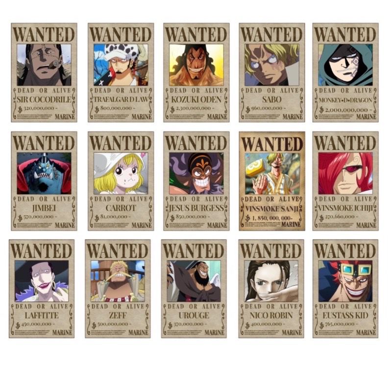 Jual STIKER ONE PIECE WANTED POSTERS TAHAN AIR 75 PCS | Shopee Indonesia