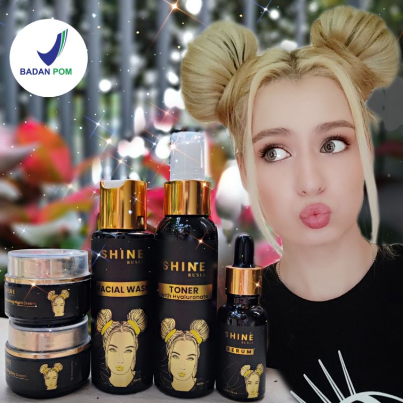 Jual Shine Rusia Whitening + Serum DNA Salmon Package BPOM Untuk ...