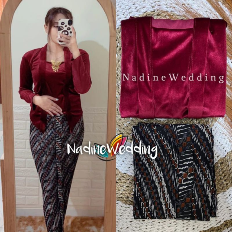 Jual [1 Set] Kebaya Kutubaru + Rok Plisket / Nuansa Maroon | Shopee ...
