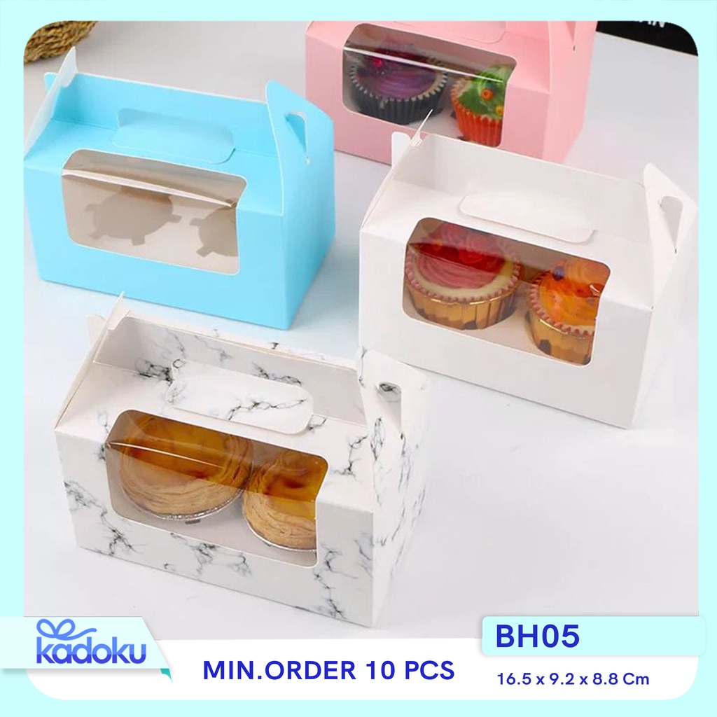 Jual Box cupcake isi 2 / Box pudding isi 2 / Box muffin isi 2 / Box