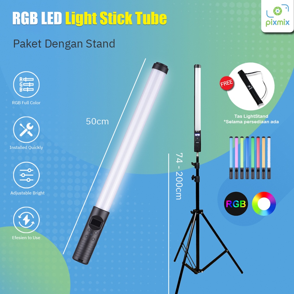Jual Lampu Studio Foto Video Profesional RGB Portable LED Light Stick