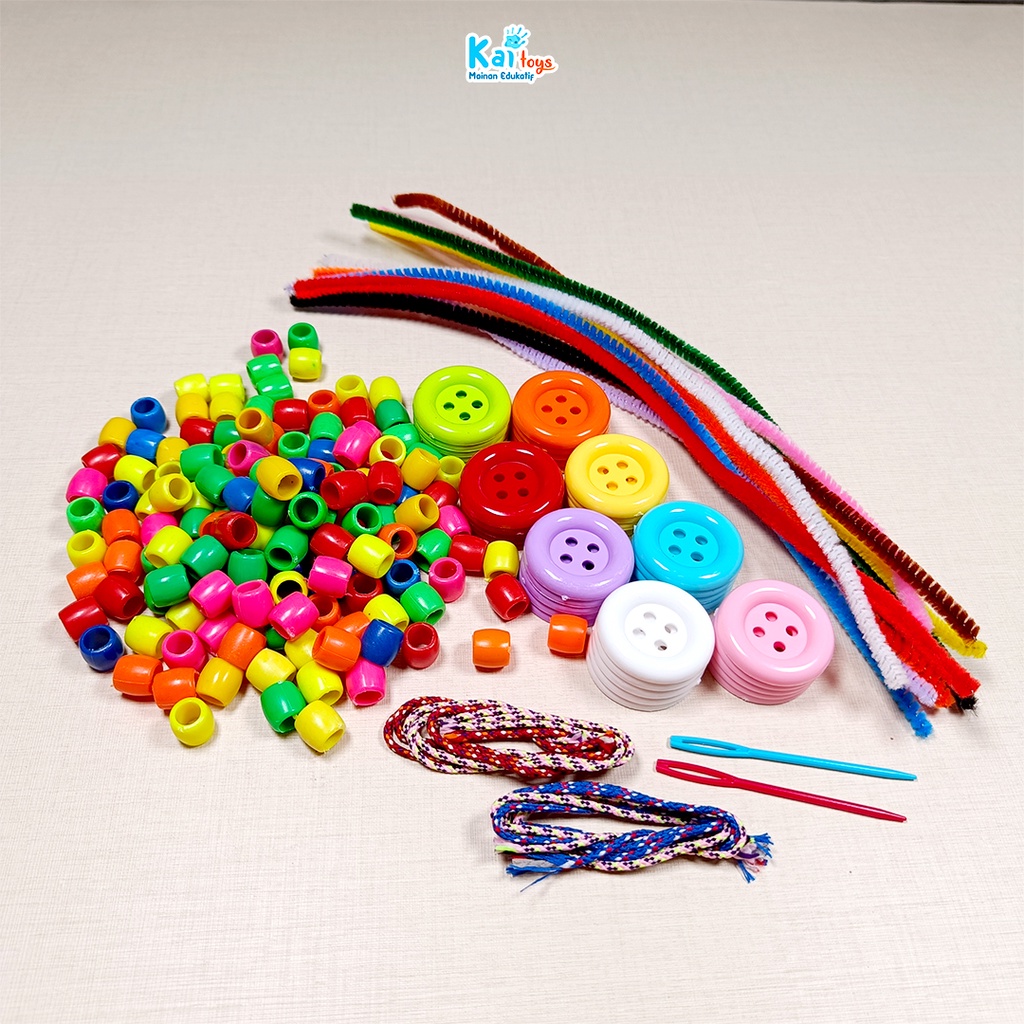 Jual Paket meronce 2 - kancing jumbo / manik / kawat bulu - Mainan ...