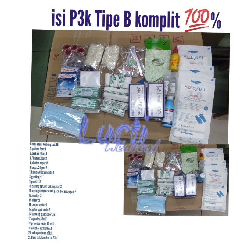 Jual Isi P3K Dinding Tipe B Komplit / Isi P3k Tipe B / Iki Kotak P3k ...