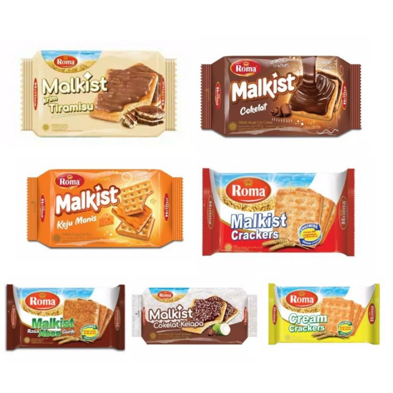 Jual Roma malkist abon,cream,cracker,keju,coklat kelapa135g Shopee