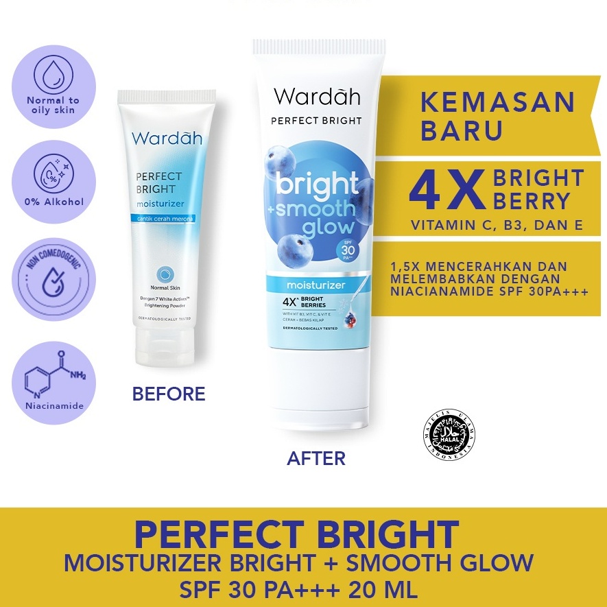 Jual WARDAH Perfect Bright Moisturizer Smooth dan Glow SPF 30 PA Shopee Indonesia