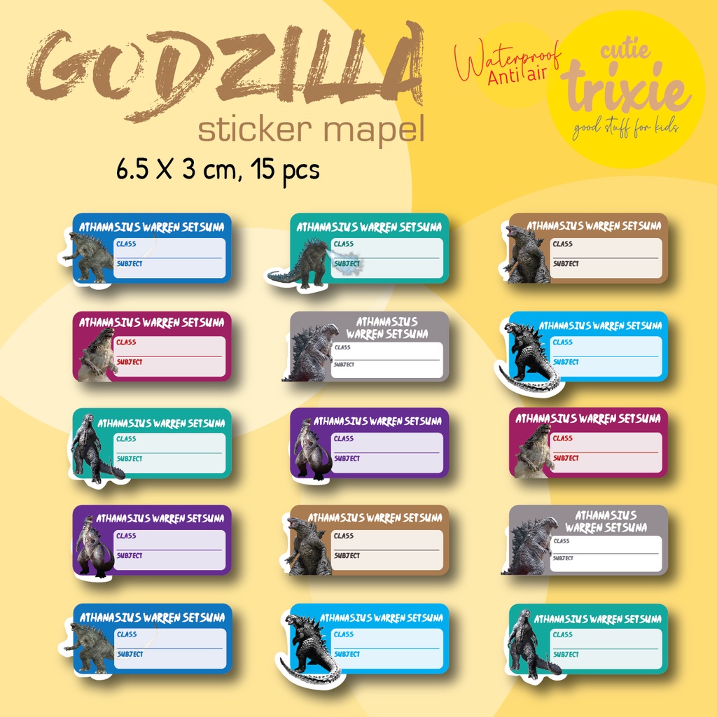 Jual Sticker Label Nama Mata Pelajaran GODZILLA | Shopee Indonesia