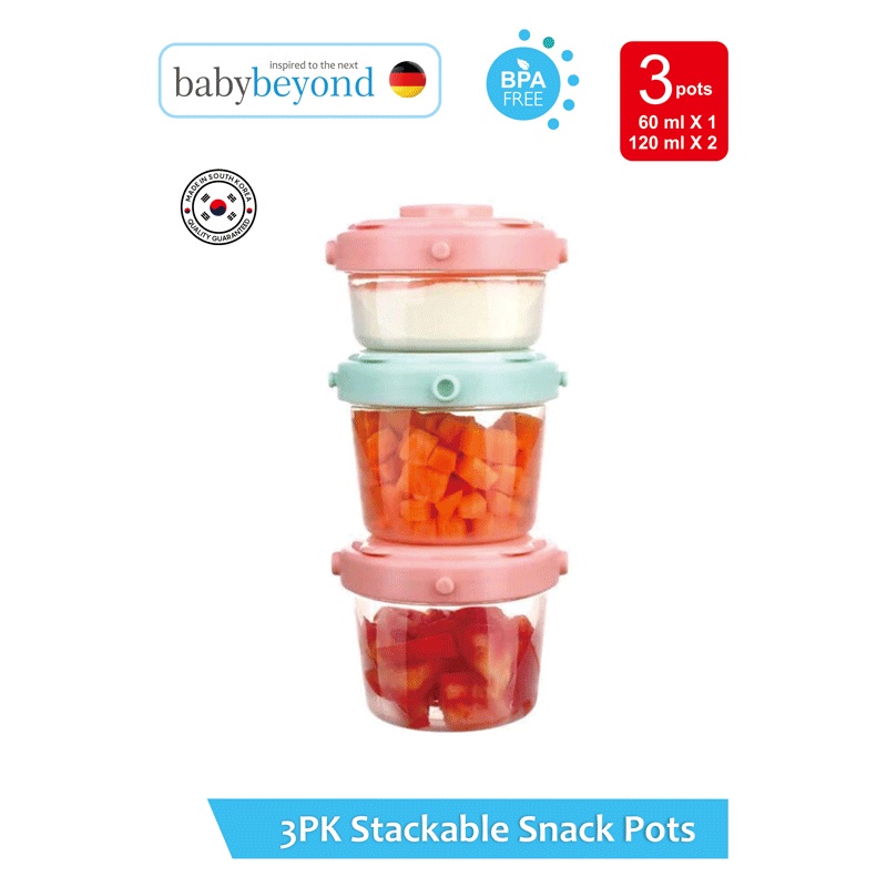 Jual Baby Beyond 3pk Stackable Snack Pots | Shopee Indonesia