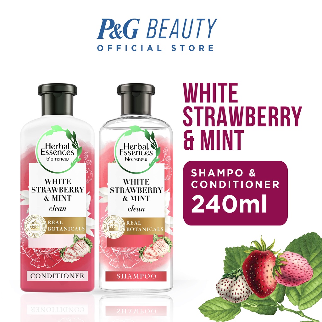 Jual Herbal Essences Sampo Dan Kondisioner Clean White Strawberry ...