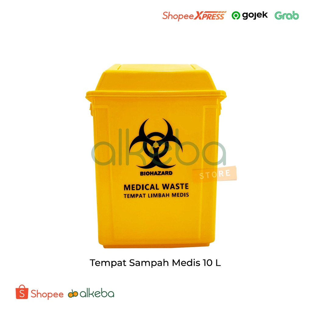 Jual Tempat Sampah Medis Biohazard Medical Waste Container 10L Tutup ...