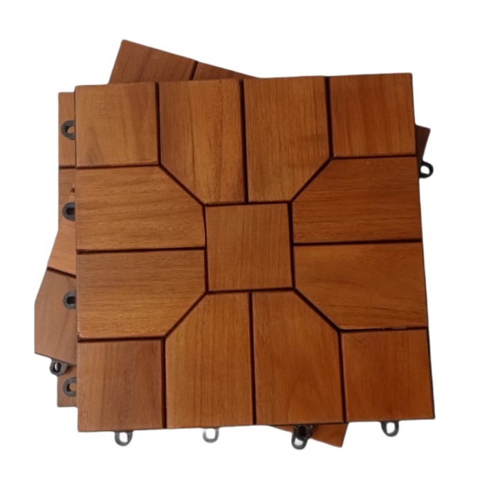 Jual Lantai Kayu jati BUNGA / decking tile bongkar pasang / Deck Kayu