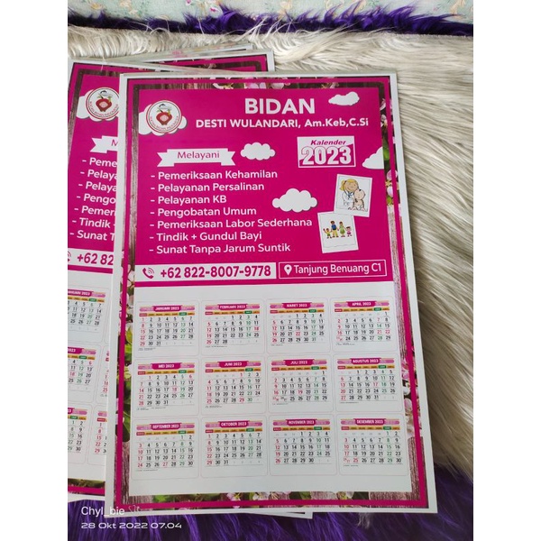 Jual Kalender Bidan - kalender dokter - Kalender kesehatan ( minimal order 20 lembar )  Shopee 