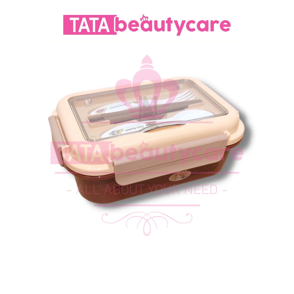 Jual [600gr] T695 | LUNCH BOX DEBI RABBIT DENGAN SENDOK / TEMPAT MAKAN ...
