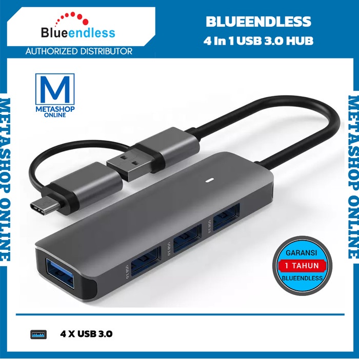 Jual BLUEENDLESS 4 Port USB 3.0 Type C HUB High Speed | Shopee Indonesia