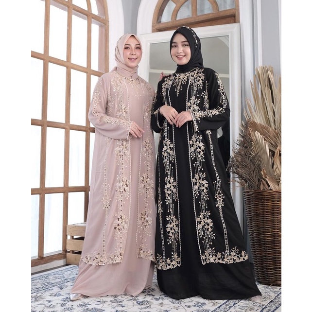 Jual (COD)PROMO KAFTAN TERBARU KAFTAN GAMIS KAFTAN PESTA ALZHEA   FREE