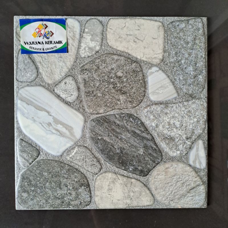Jual keramik lantai kamar mandi / keramik teras motif batu 30x30 MAORI
