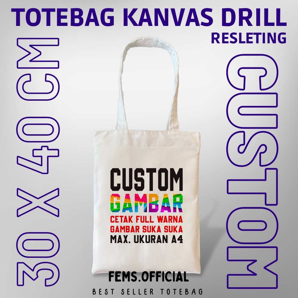 Jual Totebag Custom Desain Bebas Hari Jadi Bahan Kanvas Ada